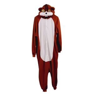 Adult Med Beaver Tail Halloween Costume Pajamas Button Up Footless Brand Unknown